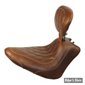 - SELLE MUSTANG - WIDE TRIPPER SOLO SEAT WITH RIDER BACKREST - SOFTAIL FXS 11/13 / FLS12/17 - MOTIFS DIAMANT - MARRON - AVEC DOSSIER - 79747