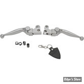 ECLATE L - PIECE N° 06 / 08 - KIT LEVIERS SPORTSTER 07/13 & 1200XR 08/12 - OEM 42806-04 / 45356-07 - PSR - REGLABLES - JOURNEY - PAIRE - CHROME