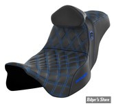 - SELLE SADDLEMEN - PRO SERIES SDC PERFORMANCE GRIPPER SEAT - TOURING 08UP - NOIR / COUTURES : BLEU - AVEC DOSSERET - SC80807BLURT