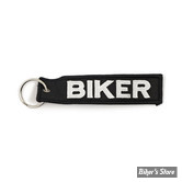 PORTE CLEFS - MCS - NYLON - BIKER - NOIR/BLANC