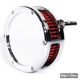 FILTRE A AIR FEULING - TOURING 08/16 / SOFTAIL 16/17 / DYNA FXDLS 16/17 - BA AIR CLEANER KIT - SLIM SOLID OUTER COVER  - FILTRE ROUGE / CHROME - 5457-S