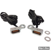 1 - CLIGNOS DRAG SPECIALTIES - LED Handlebar Marker Lights - TOURING 09/16 / FLSS 16/17 / V-ROD 09/17 - CORPS : CHROME / CABOCHON : ORANGE - L22-0229CAENU