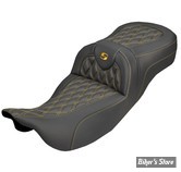 SELLE DUO SADDLEMEN - ROADSOFA LATICE STICH - Extended Reach - CARBON FIBER - TOURING 08/25 - NOIR/COUTURES OR - 808-07B-20707
