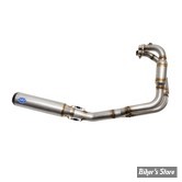 ECHAPPEMENT - ROYAL ENFIELD 650 TWIN - 2 EN 1 - S&S - Qualifier 2-1 50 State Exhaust System - INOX - EMBOUTS : NOIR - 550-1029