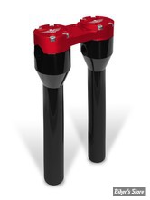 RISERS - HEINZ BIKES - CLUBSTYLE - POUR GUIDON DE 1 1/4" - DROIT - HAUTEUR : 30.50 cm / 12" - CORPS : NOIR / PONTET : ROUGE - HB-RS-12-BR