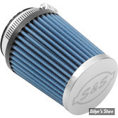 - FILTRE A AIR - S&S - TUNED INDUCTION SYSTEM SINGLE BORE : FILTRE BLEU - 17-1023