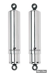 AMORTISSEURS - 11" / 27.94CM - PROGRESSIVE SUSPENSION - SERIE 412 - DYNA - CHROME - AVEC CACHES