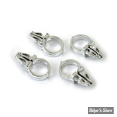 CLIPS DE FAISCEAU DE GUIDON - OEM 70345-84 - DIAMÈTRE : 1/2" / 127MM - CHROME - LES 4 PIECES