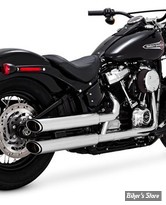 SILENCIEUX VANCE & HINES - TWIN SLASH 3" SLIP-ON - SOFTAIL MILWAUKEE EIGHT 18UP - CHROME - 16376