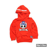 SWEAT A CAPUCHE - BOBBY BOLT - USA - ROUGE - TAILLE 10 ANS