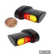 CLIGNOTANT A LEDS - HEINZ BIKES - Winglet MICRO 3in1 - LED TURN SIGNALS / POSITIONLIGHT / STOP - 3 FONCTIONS - CORPS NOIR / CABOCHON FUME - HBWLM3TS / HBWLM-3TS