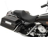 SELLE DRAG SPECIALTIES - PREDATOR III SEAT - TOURING FLHR 97/07 / FLHX 06/07 - DOUBLE DIAMOND NOIR / COUTURES : NOIR - 0801-1129