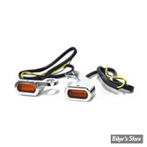 1 - CLIGNOS FASTLINE - BELOW BAR LED TURN SIGNAL - MCS - TOURING 09/16 / SOFTAIL 15UP - CORPS : CHROME / CABOCHON : ORANGE