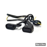 1 - CLIGNOS FASTLINE - BELOW BAR LED TURN SIGNAL - MCS - TOURING 09/16 / SOFTAIL 15UP - CORPS : NOIR / CABOCHON : FUME
