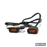 1 - CLIGNOS FASTLINE - BELOW BAR LED TURN SIGNAL - MCS - SOFTAIL 00/14 / DYNA 99/17 / SPORTSTER 96/03 - CORPS : NOIR / CABOCHON : ORANGE