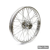 21 X 2.15 - ROUE AVANT 40 RAYONS - POUR SOFTAIL 11/15 ABS - OEM 00000-00 - CHROMÉE AVEC RAYONS CHROMES