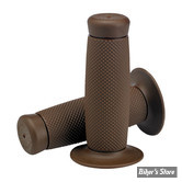 POIGNEES CAOUTCHOUC - BILTWELL - RENEGADE TPV GRIPS - POUR GUIDON DE 7/8" / 22MM  - CHOCOLATE - 6704-0478