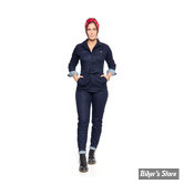 COMBINAISON - QUEEN KEROSIN - SPEEDWAY WORKWEAR OVERALL - BLEU FONCE DELAVE - TAILLE XS