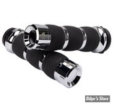 - POIGNEES - KHROME WERKS - TIRAGE ELECTRONIQUE - CUSTOM  HAND GRIPS - AIR CUSHION KLASSIC - CHROME - 500195