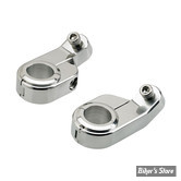SUPPORT DE COMPTEUR / TACHYMETRE / COMPTE TOURS - BILTWELL - ANGLED O/S SPEED CLAMPS - CHROME - 6903-105