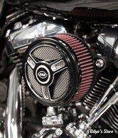  - FILTRE A AIR - S&S - MILWAUKEE EIGHT TOURING 17UP / SOFTAIL 18UP - STEALTH - TRI-SPOKE AIR CLEANER KIT - NOIR CONTRAST - 