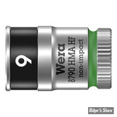 DOUILLE  9MM - 6 points - WERA - ZYKLOP SOCKET - CARRE DE 1/4" - WITH HOLDING FUNCTION - LA PIECE