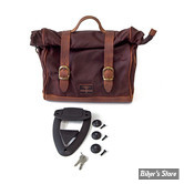 SACOCHE LONGRIDE - CLICK-ON OLD CHOPPER SADDLEBAG WAXED COTTON - 18 LITRES - MARRON