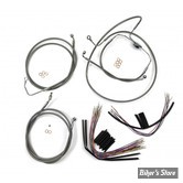 +15" / +17" - KIT CABLES ET DURITE DE FREIN DE GUIDON RALLONGES - TOURING  FLHTCUSE / FLHXSE / FLHRSE 08/12 - MAGNUM XR DOT - INOX / CHROME - 589001