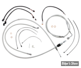 + 12" / +14" - KIT CABLES ET DURITE DE FREIN DE GUIDON RALLONGES - TOURING FLHR 21/22  - MAGNUM DESIGNER SERIE - STERLING CHROMITE II - 3871151