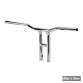 - GUIDON - BILTWELL - TYSON XL PULLBACK HANDLEBAR 14" - HAUTEUR : 14" - TIRAGE ELECTRONIQUE - CHROME