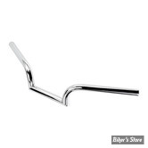 Guidon Biltwell Mustache - chrome - AVEC EMPREINTES / SLOTTED - CHROME