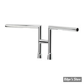 GUIDON BILTWELL H-2-BAR - HAUTEUR : 8 5/8" - AVEC EMPREINTES / SLOTTED - CHROME