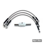 - DURITE DE FREIN AVANT - SPORTSTER 883R 02/03 - LONGUEUR : +000 - 2 DISQUES - OEM 45194-99A / 45194-99 - GOODRIDGE - INOX - HD0063-3FC-CL