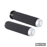 - POIGNEES - ROUGH CRAFTS - KNURLED RUBBER HANDLEBAR GRIPS - CHROME