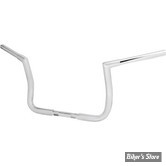 GUIDON 32MM SUR RISERS 25.40MM / GUIDON APEHANGER - HAUTEUR : 25.40CM / 10" - LA CHOPPERS - Twin Peaks Handlebar - TOURING FLHT/FLHX 96/23 - CHROME - LA-7361-10W
