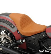 SELLE SOLO - INDIAN SCOUT / SCOUT SIXTY - DRAG SPECIALTIES - 3/4 SOLO SMOOTH CAFE STYLE - DIAMOND STITCH - MARRON
