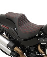 SELLE DUO - SOFTAIL FXFB 18UP - DRAG SPECIALTIES - PREDATOR SEAT III - DOUBLE DIAMOND / COUTURES : ROUGE