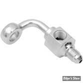 BANJO REPARTITEUR / CORPS DE CONTACTEUR DE FREIN AN3 - DIAMETRE : 3/8" / 10MM - ORIENTATION : 90° - CHROME - DRAG SPECIALTIES