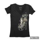 TEE-SHIRT - LUCKY 13 - CAT HEELS - NOIR