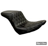 - SELLE DUO - SOFTAIL FXLR / FXLRS / FLSB - LE PERA - KICKFLIP - DOUBLE DIAMOND - NOIR / COUTURES : CHATAIGNE - LYR-590DD-CHET