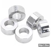 Entretoise - ALESAGE INTERNE : 7/16" - DIAMETRE EXTERNE : 20MM - LONGUEUR :  9.53mm - CHROME - LE PAQUET DE 5 PIECES