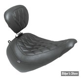 SELLE SOLO - SOFTAIL FXBR 23UP - MUSTANG - WIDE TRIPPER - AVEC DOSSIER PILOTE - DIAMOND NOIR / COUTURES : NOIR - 89027