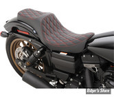 -  SELLE DRAG SPECIALTIES - PREDATOR III - DYNA 06/17 - NOIR - DOUBLE DIAMOND / COUTURES : ROUGE - 0803-0604
