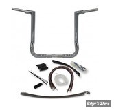 Kit de montage EZ Install GUIDON / CABLAGE - FAT BAGGERS INC - FLAT TOP 38MM / 1"1/2 - FLHT / FLHTC / FLHX 08/13 - HAUTEUR : 40.50 CM - CHROME