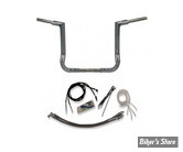 Kit de montage EZ Install GUIDON / CABLAGE - FAT BAGGERS INC - FLAT TOP 38MM / 1"1/2 - FLHT / FLHTC / FLHX 14/20 - HAUTEUR : 35.50 CM - CHROME