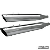 SILENCIEUX S&S - 4" RACE TOUR MUFFLERS POWERTUNE - TOURING 95/16- CHROME - EMBOUTS SLASH DOWN