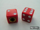 BOUCHONS DE VALVE TRIK TOPZ - DICE - ROUGE