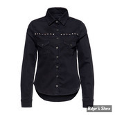 CHEMISE MANCHES LONGUES - QUEEN KEROSIN - DENIM - NOIR