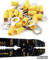 CONNECTEUR A COSSE RONDE - Calibre 2.5 A 6 MM - TETE : Ø INT : 3.5MM / #6 - JAUNE - A PINCER - LES 50 PIECES