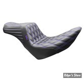 - SELLE DUO - SOFTAIL FXLR / FXLRS / FLSB - LE PERA - TAILWHIP SEAT - DOUBLE DIAMOND - NOIR / COUTURES  : VIOLETTE